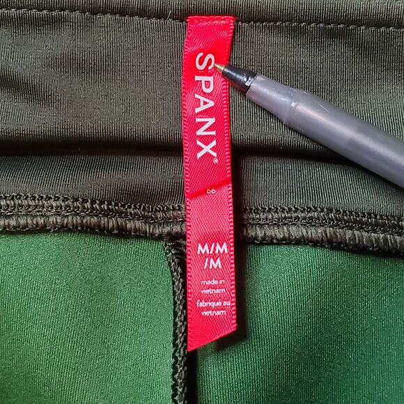 Spanx Women's Size M Faux Suede Leggings Green 20322R - Picture 7 of 8